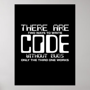 Poster Code Écriture Programmer sans bogues