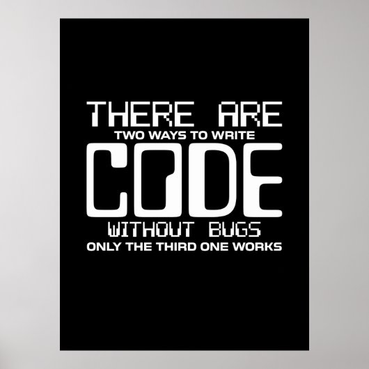 Poster Code Écriture Programmer sans bogues (Devant)