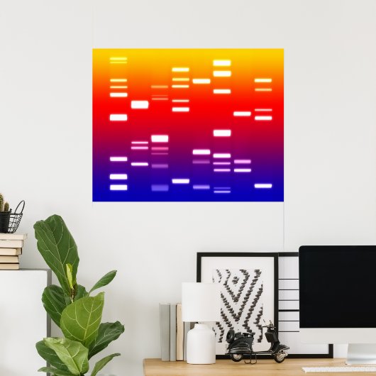 Poster Code génétique ADN arc-en-ciel (Bureau à domicile)