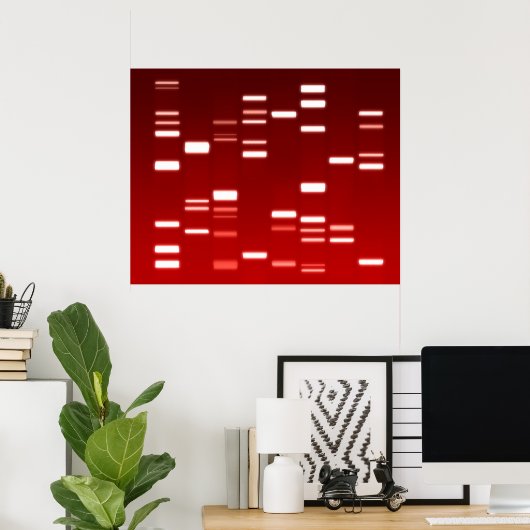 Poster Code génétique ADN rouge (Bureau à domicile)