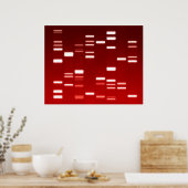Poster Code génétique ADN rouge (Cuisine)