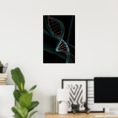 Poster Code microscopique de vie ADN double hélix (Bureau à domicile)