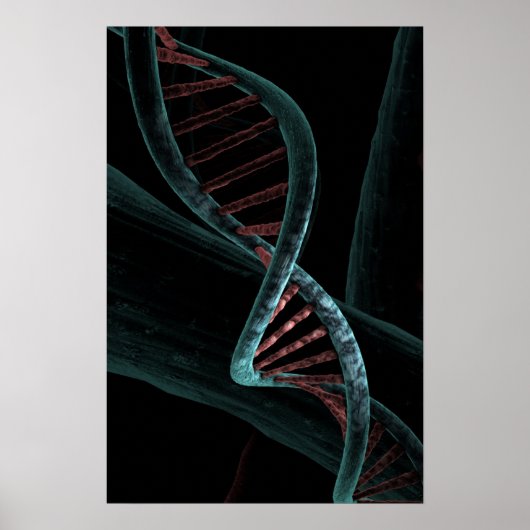 Poster Code microscopique de vie ADN double hélix (Devant)