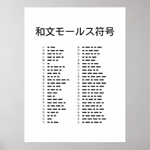 Poster Code Morse Wabun pour caractères japonais