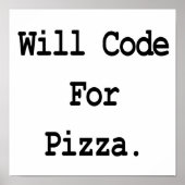Poster code pour la pizza (Devant)