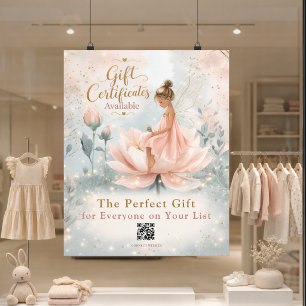 Poster Code promo QR Certificat Cadeau Fée Caprice