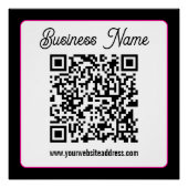 Poster Code QR avec écriture cursive de script (Devant)