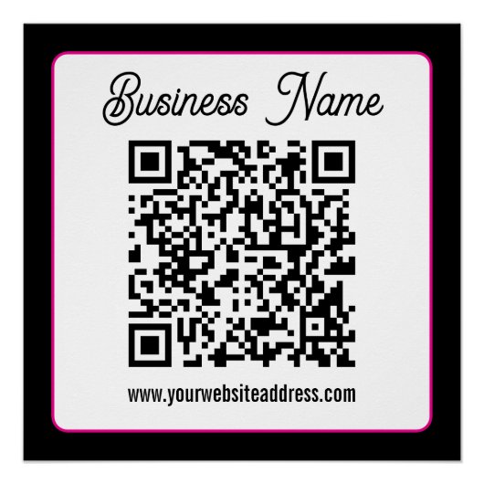 Poster Code QR avec écriture cursive de script (Devant)