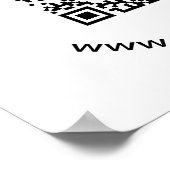 Poster Code QR avec nom d'entreprise Texte circulaire gra (Coin)