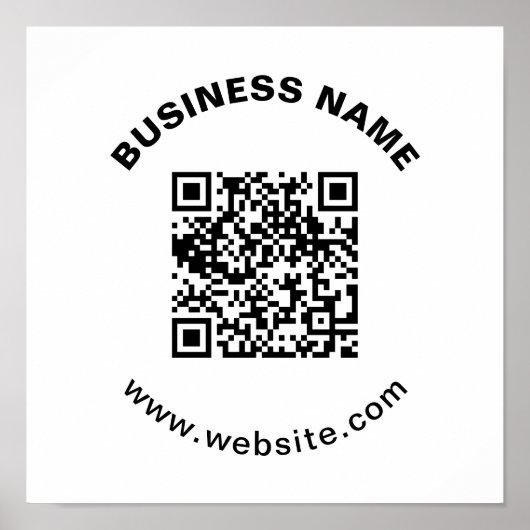Poster Code QR avec nom d'entreprise Texte circulaire gra (Devant)