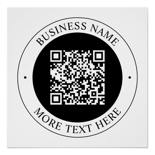 Poster Code QR avec nom d'entreprise Texte circulaire mod (Devant)