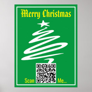 Poster Code QR avec voeux de Noël sur un