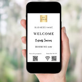 Poster Code QR blanc logo commercial salle de séminaire w