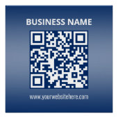 Poster Code QR | Bleu (ou toute couleur) (Devant)