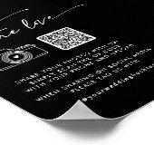 Poster Code QR Boho Noir Mariage Partagez l'Amour (Coin)
