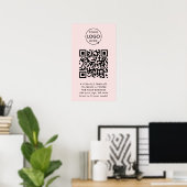 Poster Code QR | Business Logo Professionnel Simple Rose (Bureau à domicile)
