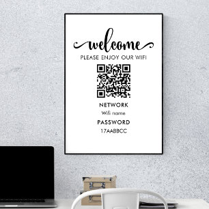 Poster Code QR d'accueil WIFI Profitez De Notre Wifi