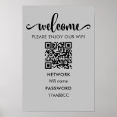 Poster Code QR d'accueil WIFI | S'Il Vous Plaît Profitez  (Devant)