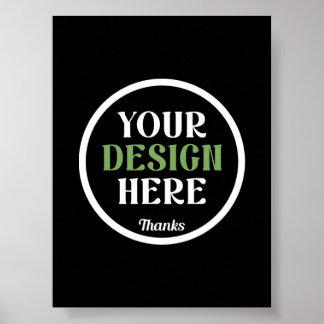 Poster Code QR de logo noir personnalisé pour la marque c