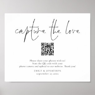 Poster Code QR de panneau de photo de mariage Capturer l'