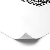 Poster Code QR de programme de mariage minimaliste noir e (Coin)