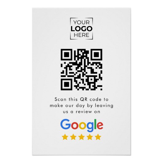 Poster Code QR de révision de Google Avis sur l'entrepris (Devant)