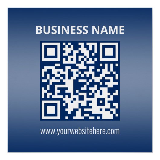 Poster Code QR | Dégradé Bleu (ou toute couleur) (Devant)