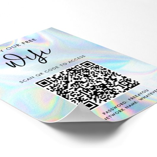 Poster Code QR d'entreprise moderne Holowifi (Coin)
