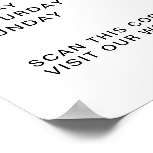 Poster Code QR des heures d'ouverture du logo (Coin)