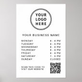 Poster Code QR des heures d'ouverture du logo (Devant)
