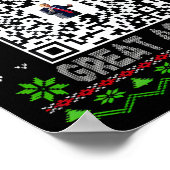 Poster Code QR drôle de Noël moche Président Trump Danse (Coin)