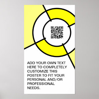 Poster code QR du bullseye jaune