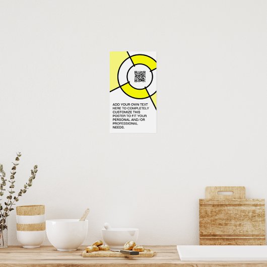 Poster code QR du bullseye jaune (Cuisine)