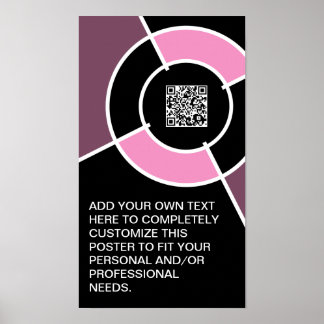 Poster code QR du bullseye rose