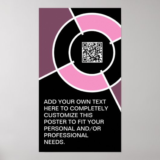 Poster code QR du bullseye rose (Devant)