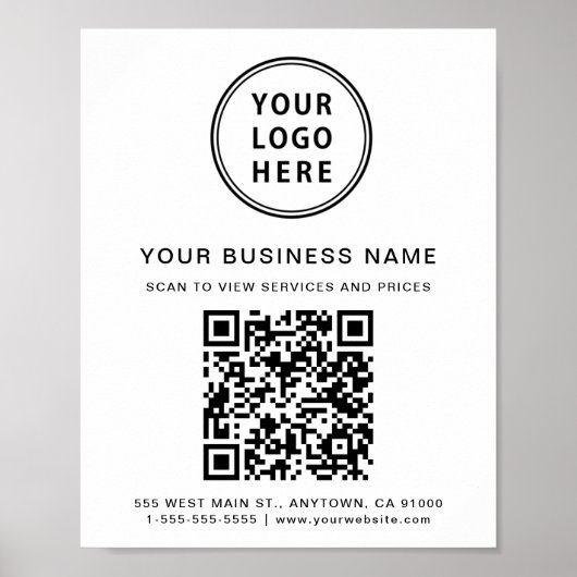 Poster Code QR du logo de l'entreprise (Devant)