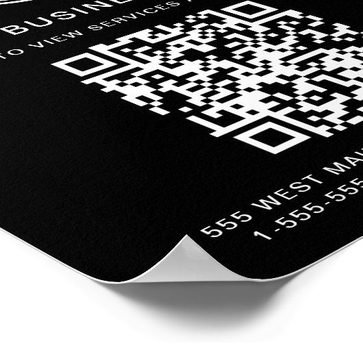 Poster Code QR du logo de l'entreprise Noir (Coin)