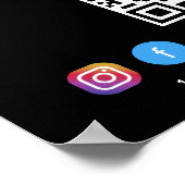 Poster Code QR du logo de l'entreprise sur les réseaux so (Coin)