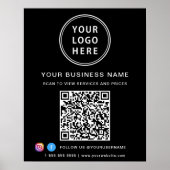 Poster Code QR du logo de l'entreprise sur les réseaux so (Devant)
