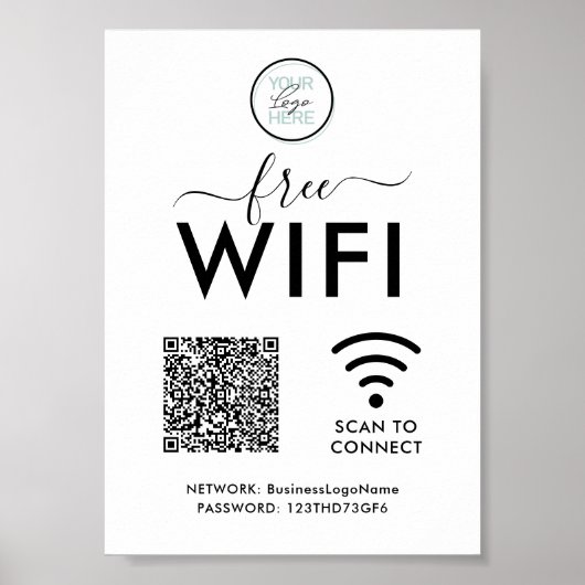 Poster Code QR du mot de passe du réseau WIFI (Devant)