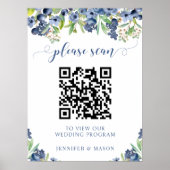 Poster Code QR du programme de mariage floral à la myrtil (Devant)