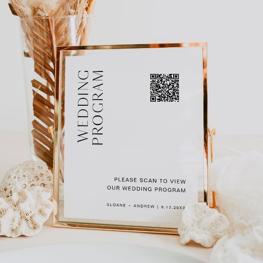 Poster Code QR du programme de mariage HARLOW Panneau de 