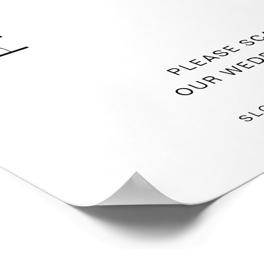 Poster Code QR du programme de mariage HARLOW Panneau de  (Coin)