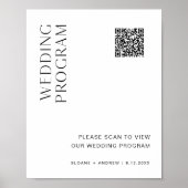 Poster Code QR du programme de mariage HARLOW Panneau de  (Devant)