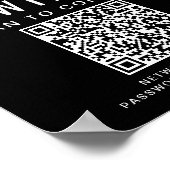 Poster Code QR du réseau Wifi du logo d'entreprise Noir (Coin)