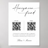 Poster Code QR élégant pour le cadeau de mariage de lune  (Devant)
