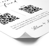 Poster Code QR élégant pour le cadeau de mariage de lune  (Coin)