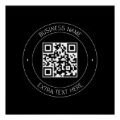 Poster Code QR et texte modifiable | Noir et blanc (Devant)