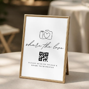 Poster Code QR minimaliste pour partager l'amour et téléc