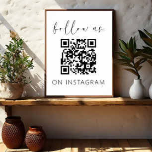 Poster Code QR minimaliste Suivez-nous sur Instagram